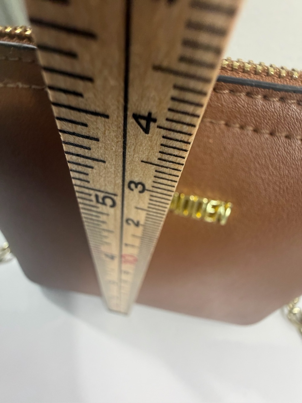 Steve Madden Brown Crossbody Bag Gold Chain Small Purse - Picture 5 of 11